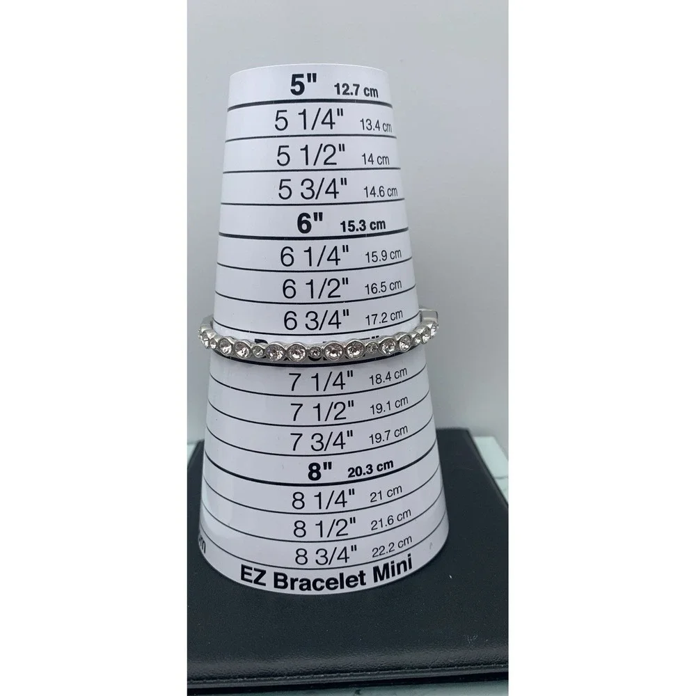 Givenchy Silver Tone Crystal Hinged Bangle Bracelet Signed (READ)